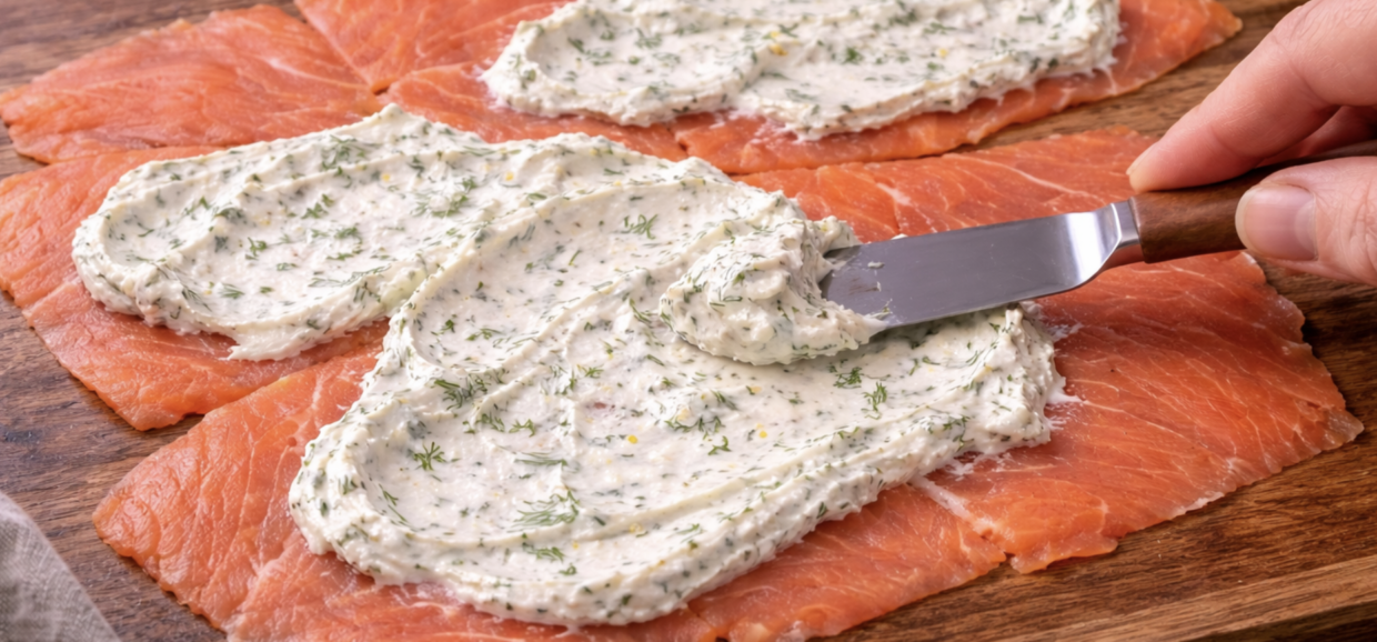 Räucherlachs-Röllchen mit Frischkäse_3