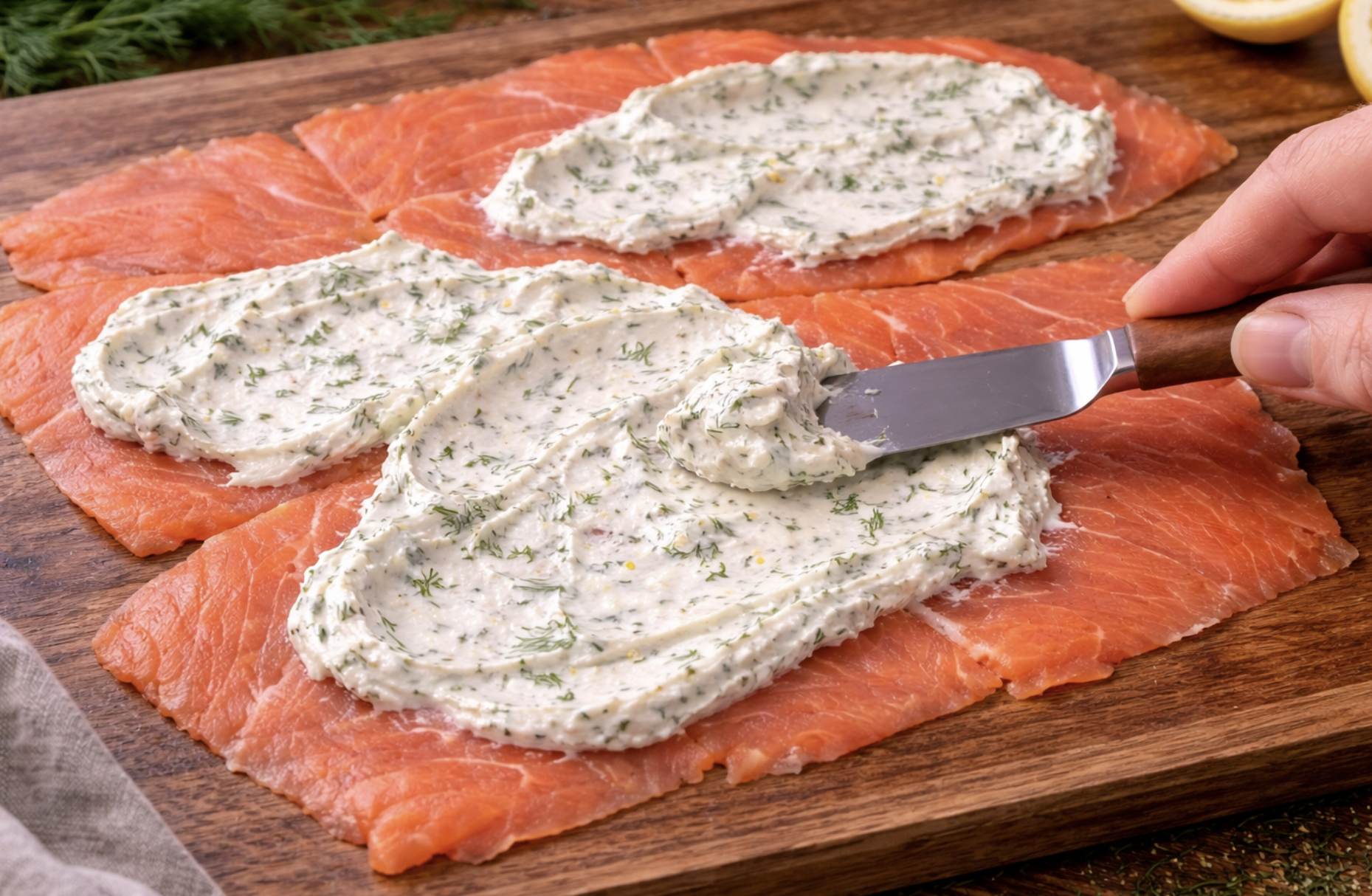 Räucherlachs-Röllchen mit Frischkäse_3