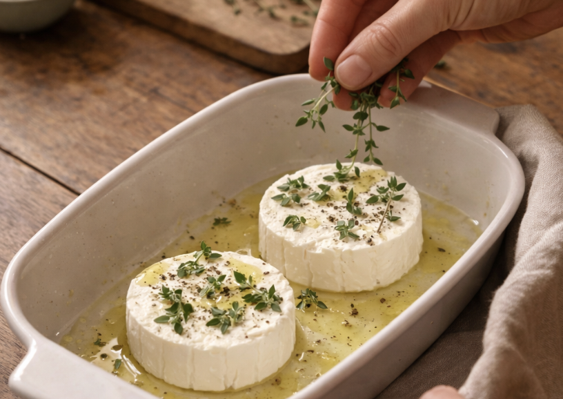 Gebackener Ziegenkäse mit Honig & Thymian_3