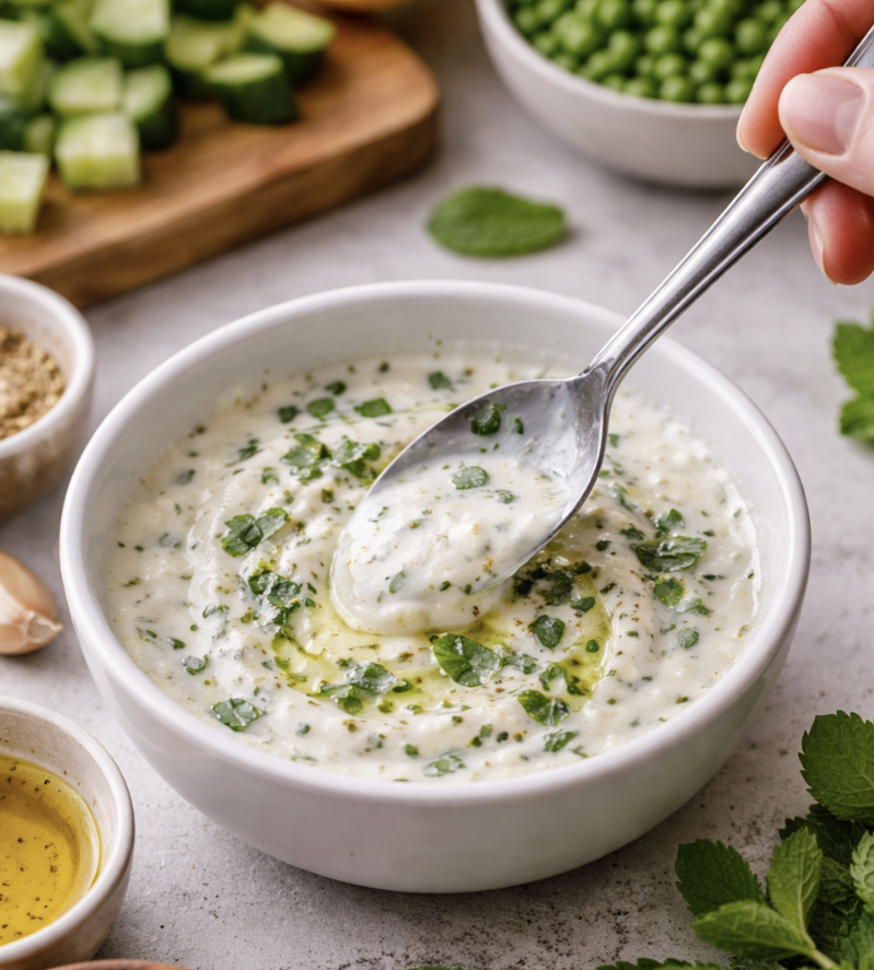 Frühlingssalat mit Erbsen und Minze_3