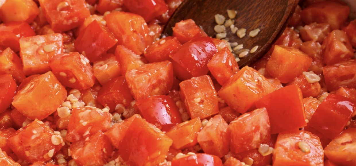 Paprika-Tomaten-Suppe mit Basilikum_3