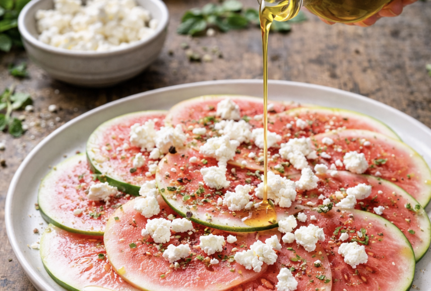 Carpaccio von der Wassermelone mit Feta & Limette_4