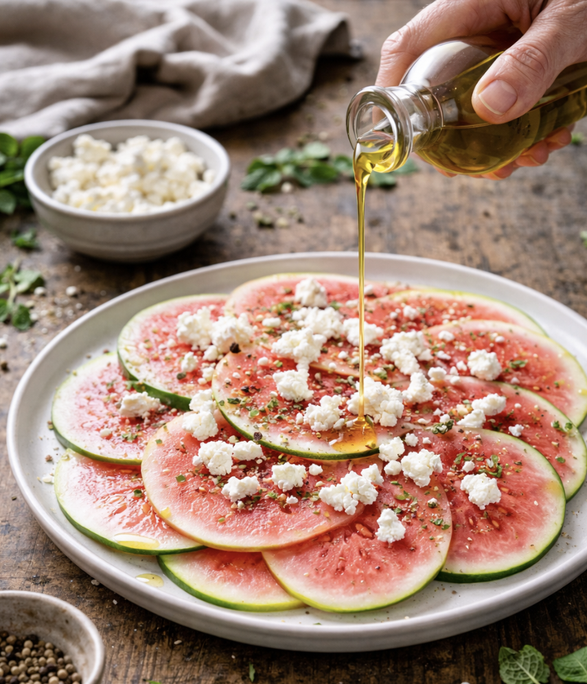 Carpaccio von der Wassermelone mit Feta & Limette_4