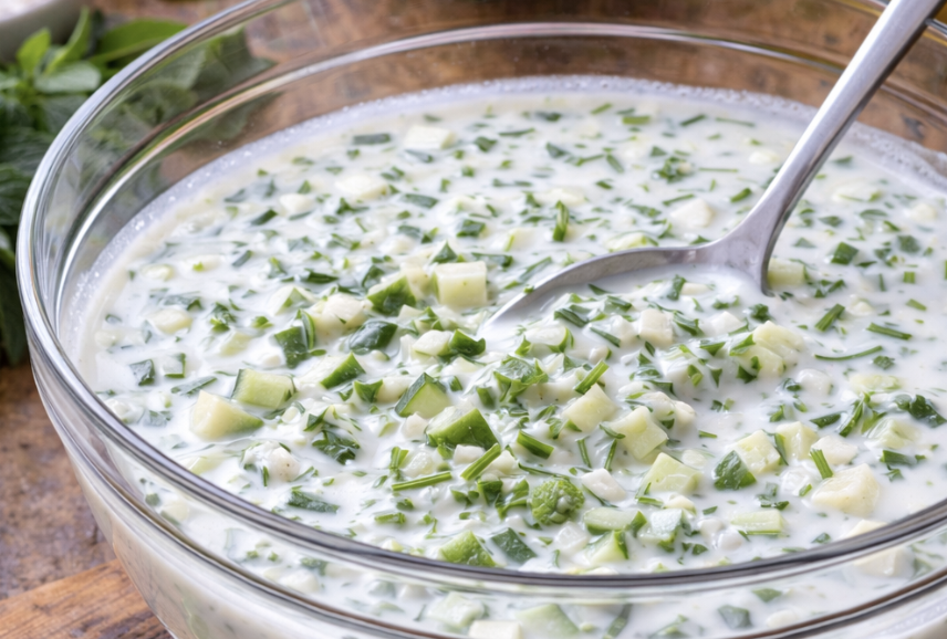 Kalte Buttermilchsuppe mit Kräutern_4