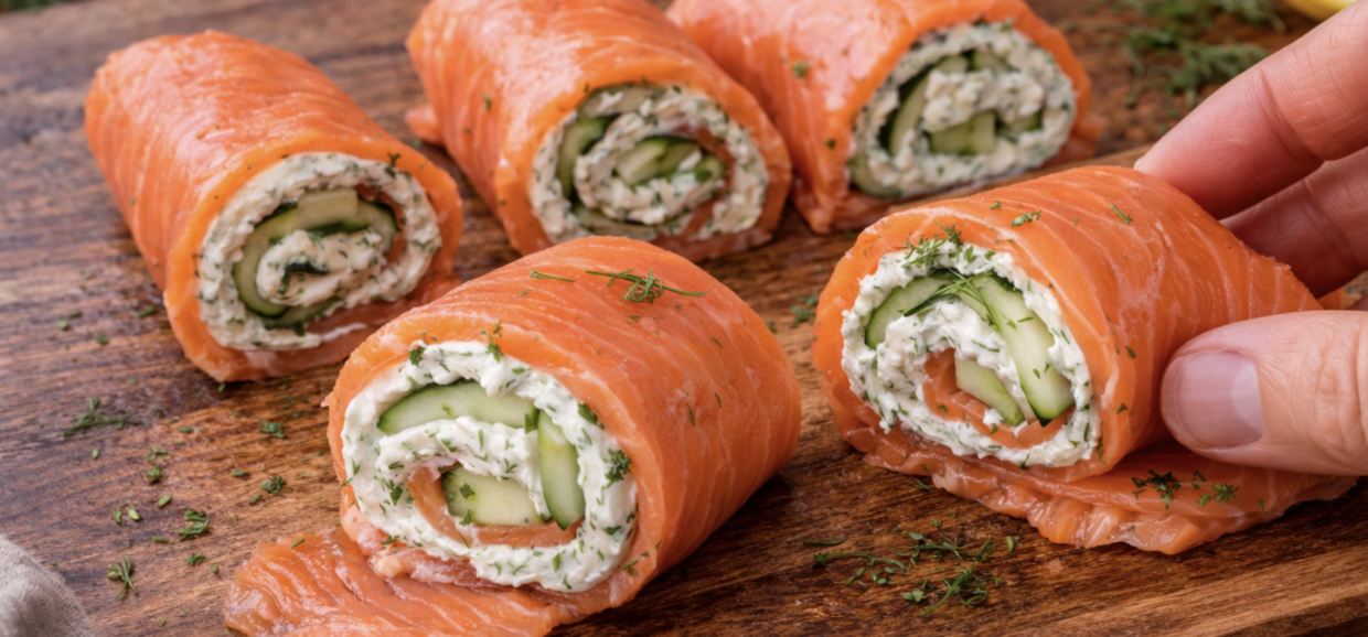 Räucherlachs-Röllchen mit Frischkäse_4