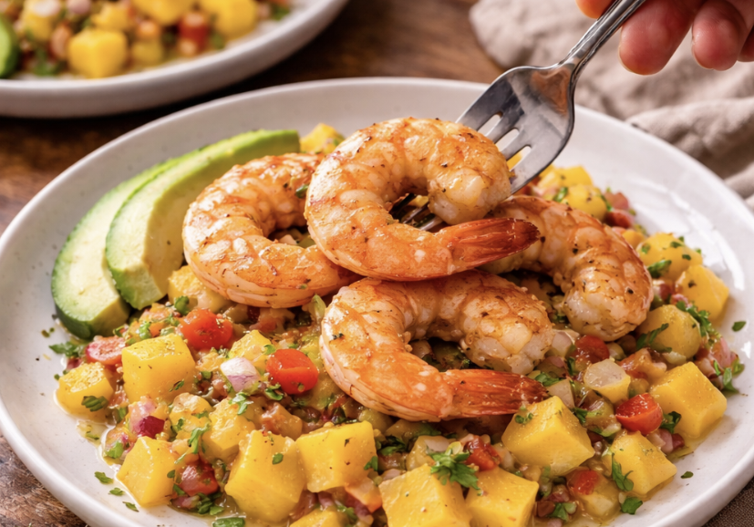 Garnelen auf Mango-Salsa_4