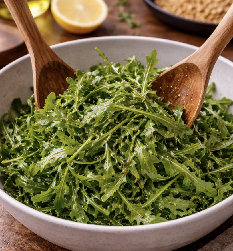 Rucola-Salat mit Parmesan & Pinienkernen_4