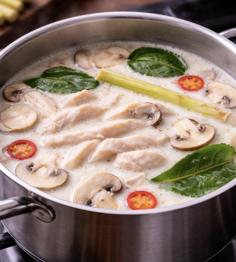 Thai-Kokos-Suppe mit Huhn_4