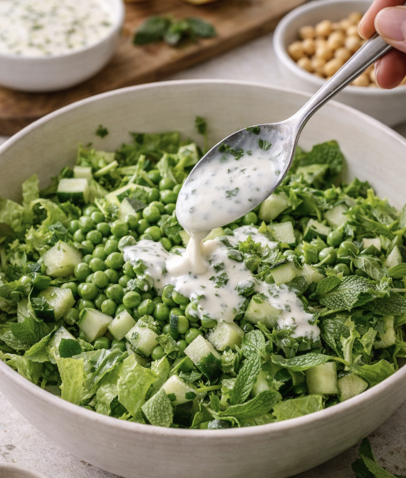Frühlingssalat mit Erbsen und Minze_4