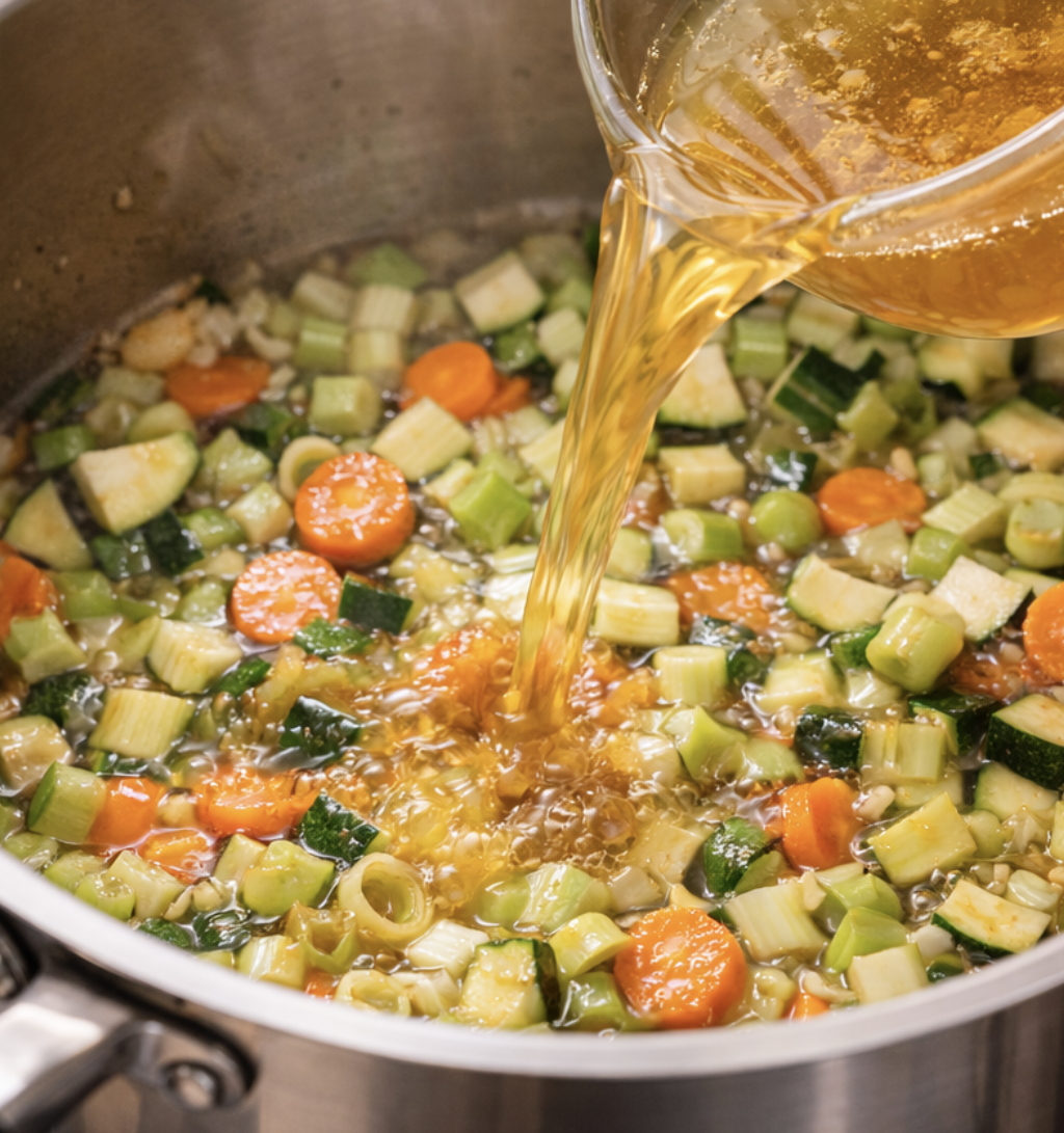 Klare Gemüsesuppe mit frischen Kräutern_4