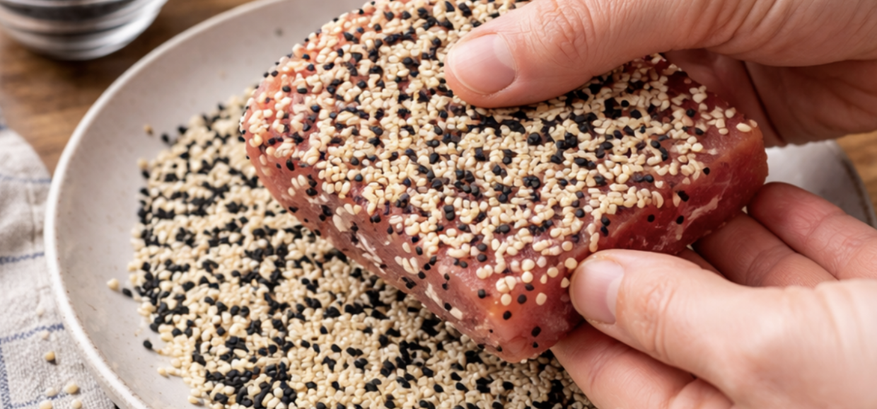 Gegrillter Thunfisch mit Sesamkruste_5