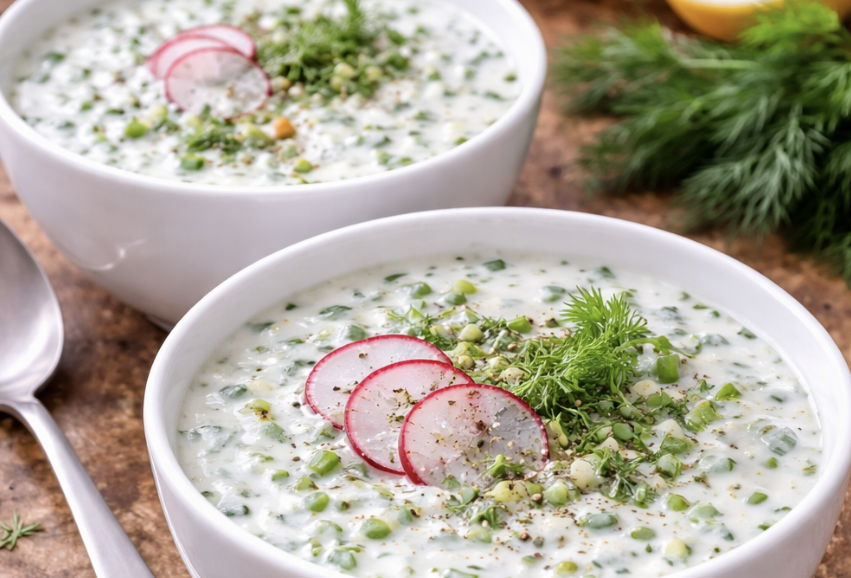 Kalte Buttermilchsuppe mit Kräutern_5