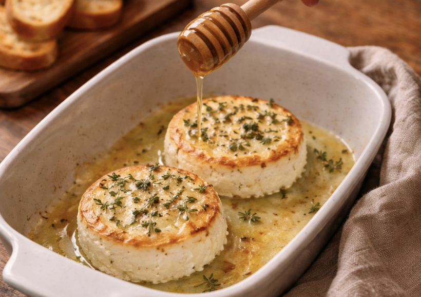 Gebackener Ziegenkäse mit Honig & Thymian_5