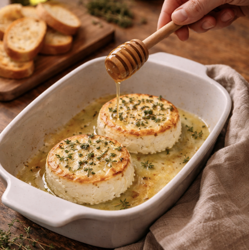 Gebackener Ziegenkäse mit Honig & Thymian_5