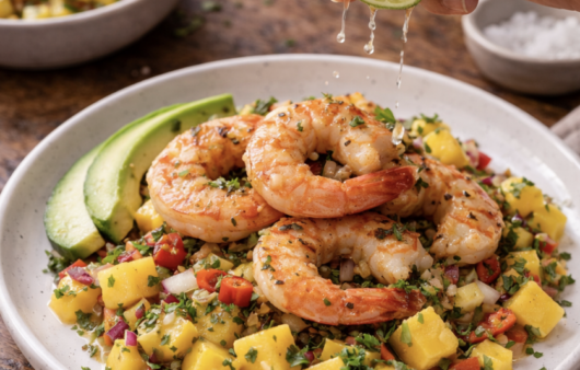 Garnelen auf Mango-Salsa_5