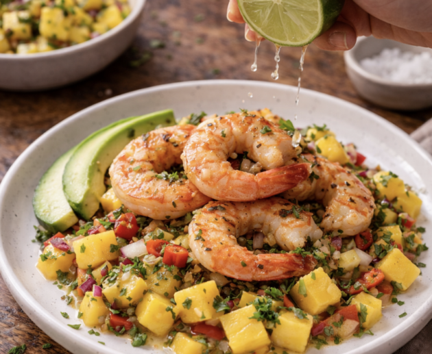 Garnelen auf Mango-Salsa_5