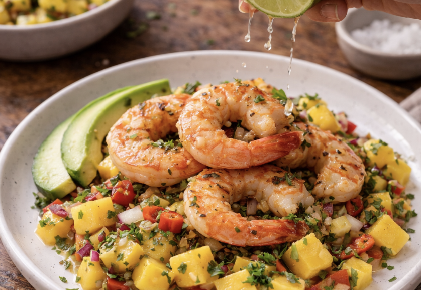 Garnelen auf Mango-Salsa_5