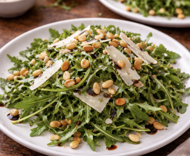 Rucola-Salat mit Parmesan & Pinienkernen_5