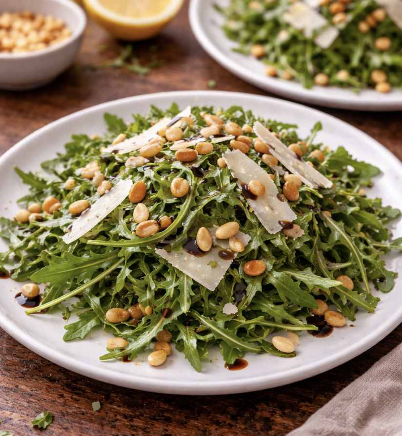 Rucola-Salat mit Parmesan & Pinienkernen_5