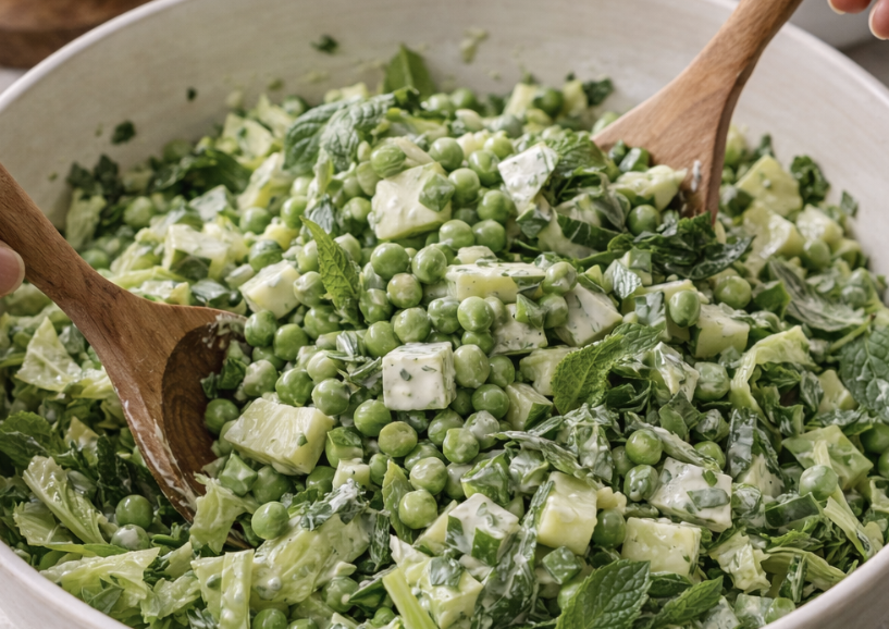 Frühlingssalat mit Erbsen und Minze_5