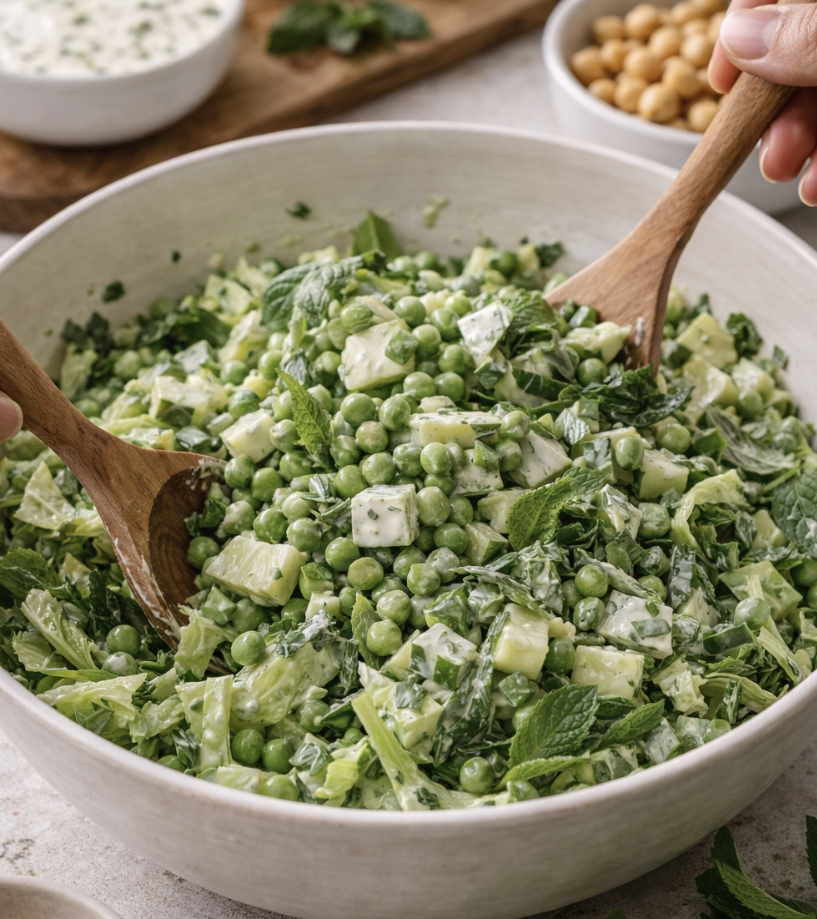 Frühlingssalat mit Erbsen und Minze_5