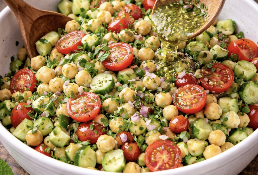 Mediterraner Kichererbsen-Gurken-Salat_5