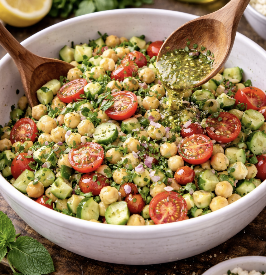 Mediterraner Kichererbsen-Gurken-Salat_5