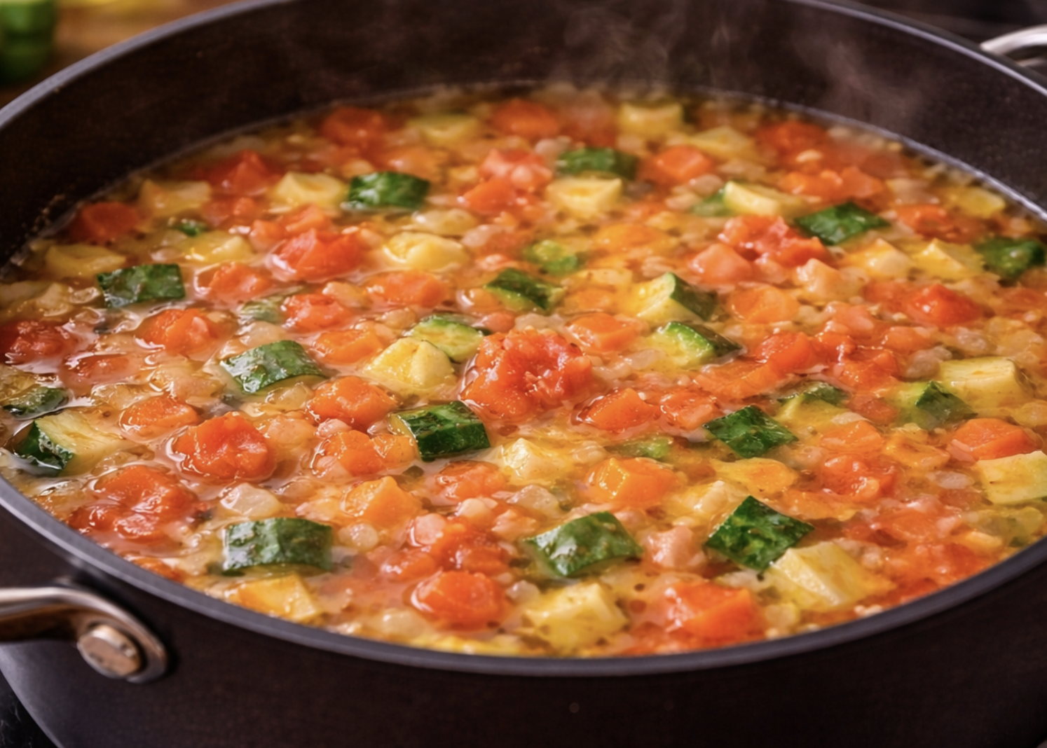 Tomaten-Gemüse-Suppe mit frischem Basilikum_5