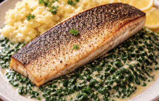 Gebratener Zander auf Rahmspinat_6