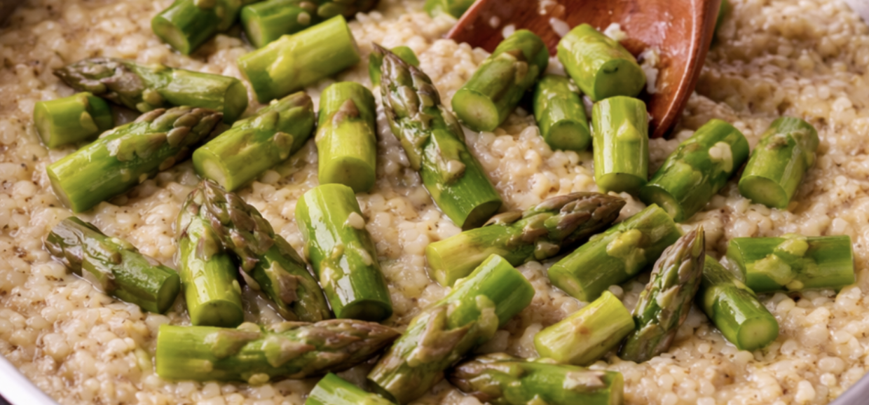 Vegetarisches Risotto mit grünem Spargel_6