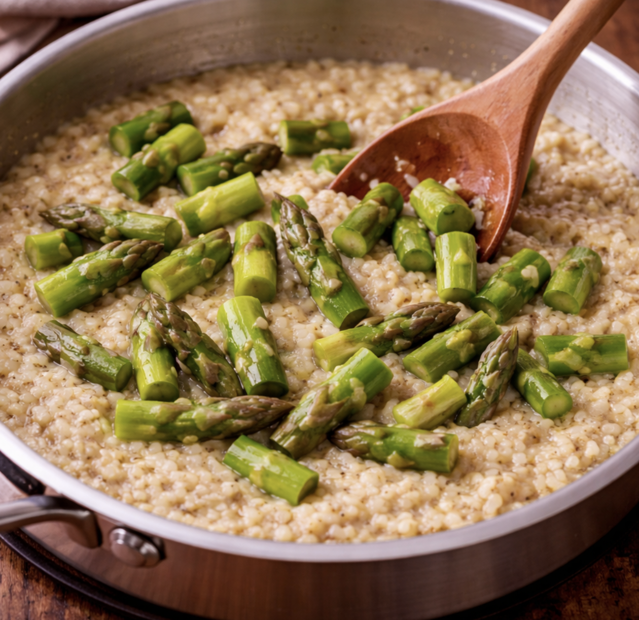 Vegetarisches Risotto mit grünem Spargel_6