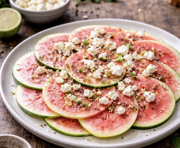 Carpaccio von der Wassermelone mit Feta & Limette_6