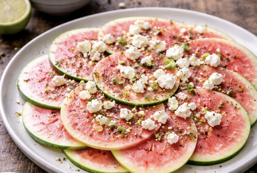 Carpaccio von der Wassermelone mit Feta & Limette_6