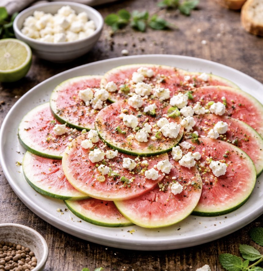 Carpaccio von der Wassermelone mit Feta & Limette_6