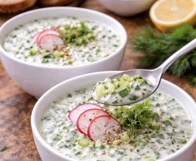 Kalte Buttermilchsuppe mit Kräutern_6