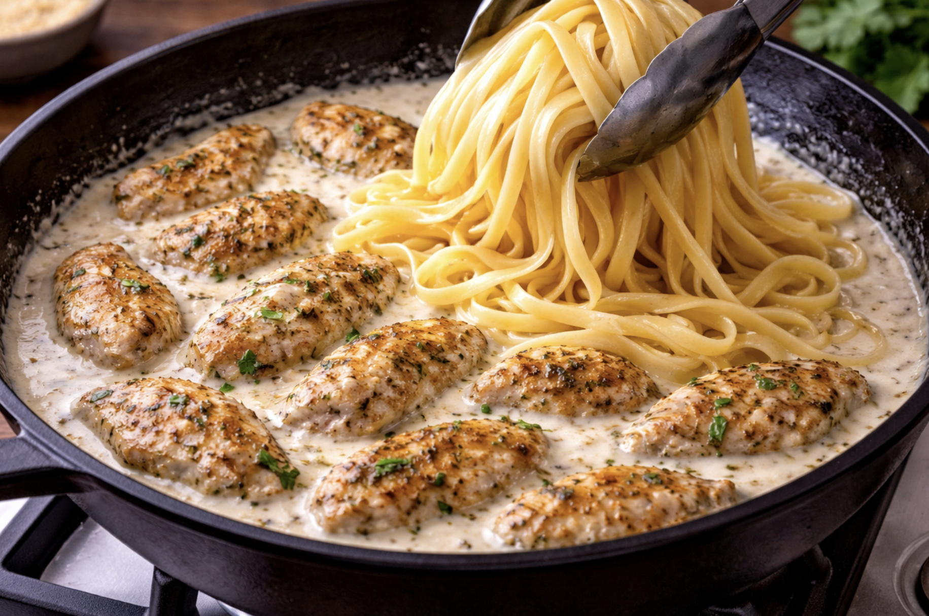 Hähnchen Alfredo Pasta_6