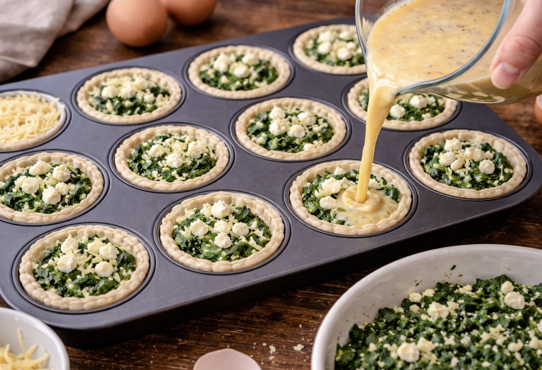 Mini-Quiches mit Spinat und Feta_5