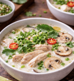 Thai-Kokos-Suppe mit Huhn