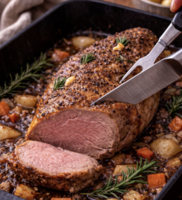 Lammbraten mit Knoblauch und Rosmarin