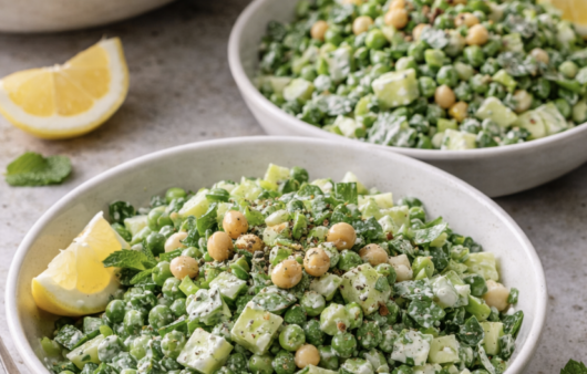 Frühlingssalat mit Erbsen und Minze_6