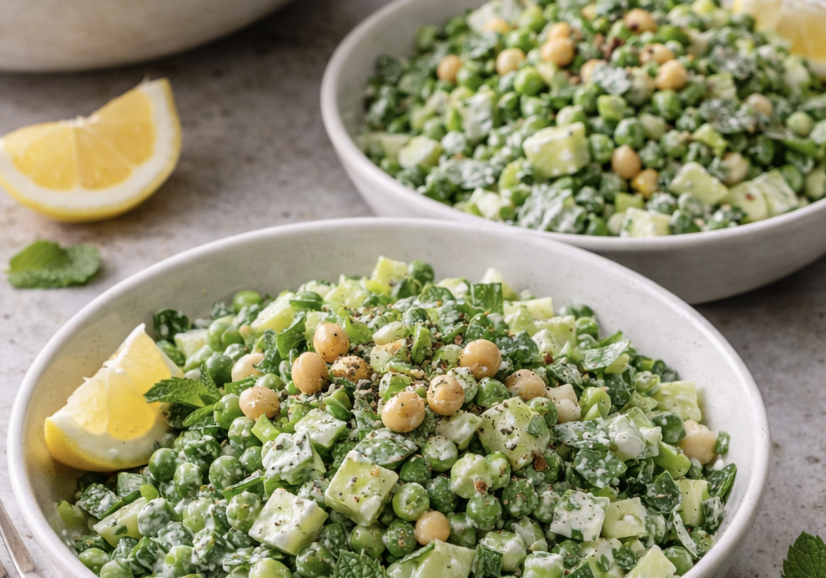 Frühlingssalat mit Erbsen und Minze_6