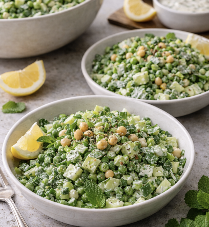 Frühlingssalat mit Erbsen und Minze_6