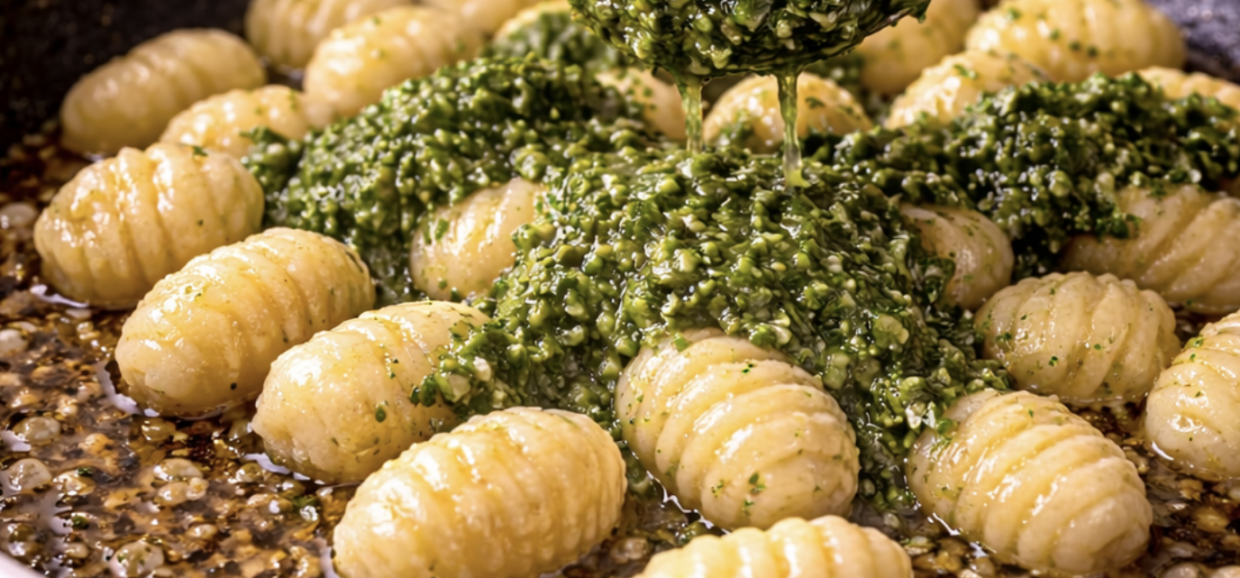 Pesto-Gnocchi mit Parmesan und Pinienkernen_6