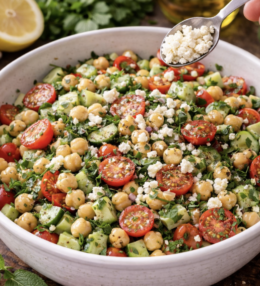 Mediterraner Kichererbsen-Gurken-Salat