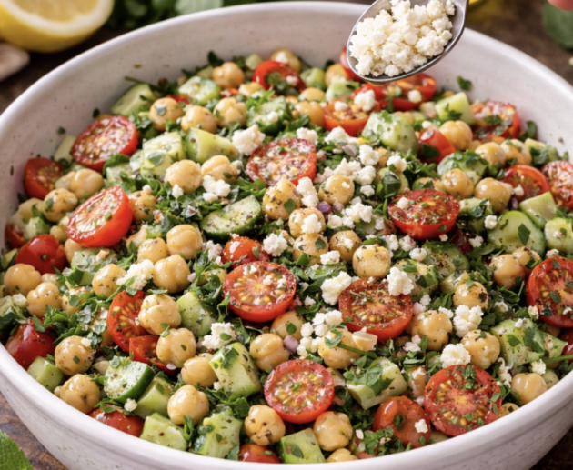 Mediterraner Kichererbsen-Gurken-Salat_6