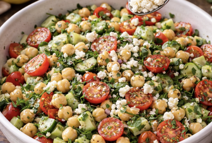 Mediterraner Kichererbsen-Gurken-Salat_6