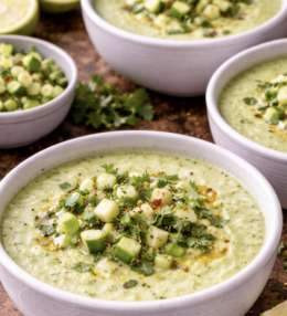 Gekühlte Avocado-Limetten-Suppe