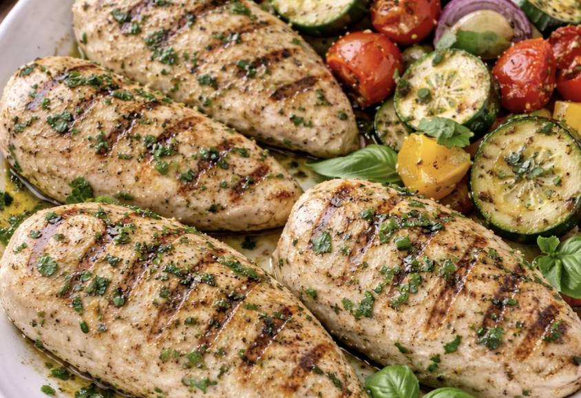 Gegrilltes Zitronen-Kräuter-Hähnchen mit Sommergemüse_6