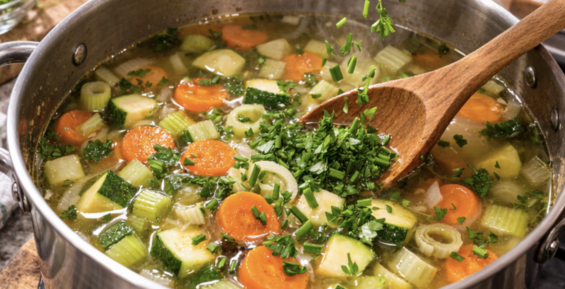 Klare Gemüsesuppe mit frischen Kräutern_6
