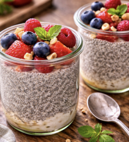 Chia-Pudding mit frischen Beeren